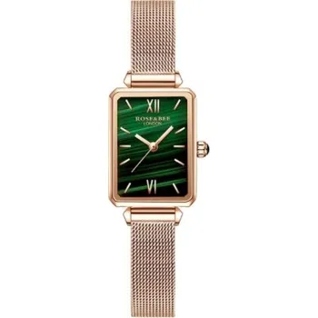 Hodinky DÁMSKÉ HODINKY NÁRAMEK ZLATÉ ZELENÝ MALACHIT