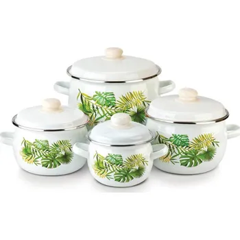 Sada nádobí Sada hrnců Silesia Smalt Monstera smaltované 8 dílů