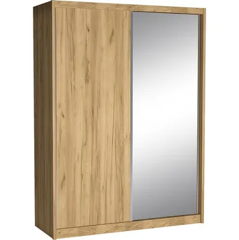 Šatní skříň Šatní skříň MACI II | 180 cm | se zrcadlem | kraft zlatý