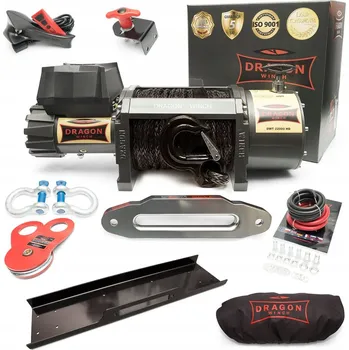 lanový naviják Elektrický naviják 24V Dragon Winch 22000 lb se syntetickým lanem 21 m