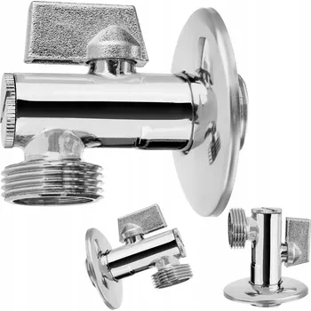 Ventil Rohový ventil Invena stříbrný s filtrem 1/2" x 3/4"