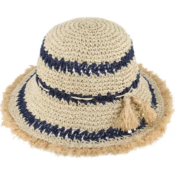 Klobouk Fiebig - Headwear since 1903 Dámský letní modrý klobouček Cloche s malou krempou a s třásněmi od Fiebig Velikost: Unisize (S-XL)