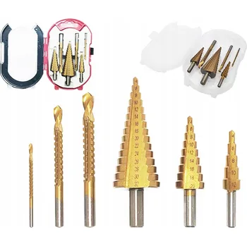 Vrták Sada 6 Ks STUPŇOVITÉ VRTÁKY vrtáků 4-32 mm