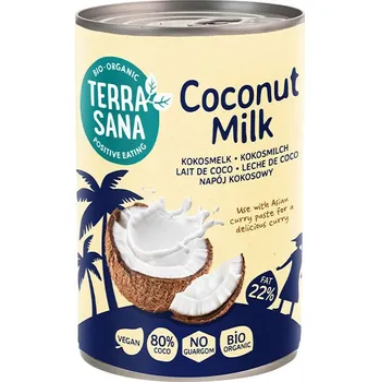 Rostlinné mléko Kokosové mléko - konzervovaný kokosový nápoj bez guarové gumy (22 % tuku) BIO 400 ml