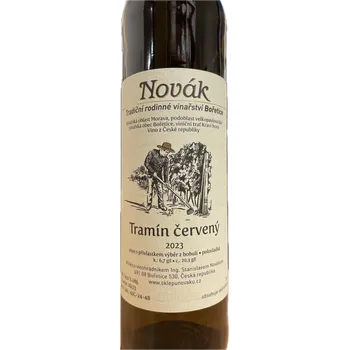 Víno Tramín červený 2023, výběr z bobulí, Rodinné vinařství Novák Bořetice, polosladké