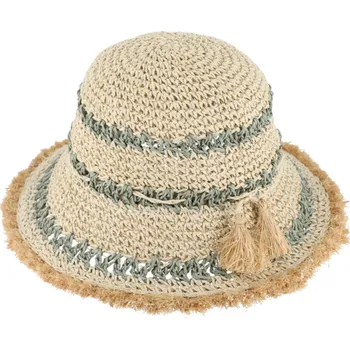 Klobouk Fiebig - Headwear since 1903 Dámský letní zelený klobouček Cloche s malou krempou a s třásněmi od Fiebig Velikost: Unisize (S-XL)