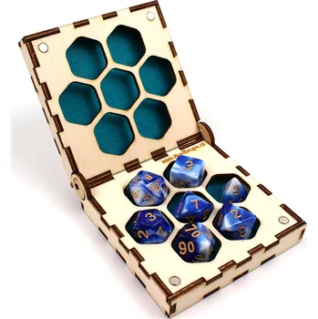 Příslušenství k deskovým hrám Krabička na RPG kostky Barva: Modrá + 7 kostek pro D&D