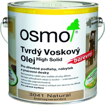 Olej na dřevo Osmo - tvrdý voskový olej Original, 3041 Natur - s bílým pigmentem pro eliminaci žloutnutí - 125 ml