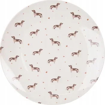 Talíř Porcelánový talíř na oběd s jezevčíky Dachshund Love - 26x2 cm