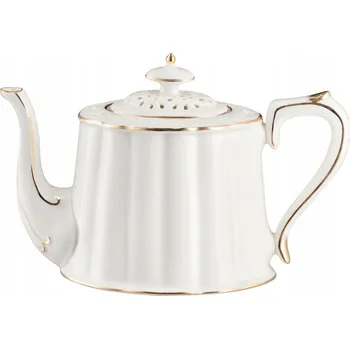 Konvice na čaj VILLA ITALIA Porcelánová konvice na čaj 850 ml CLARA Gold Ivory