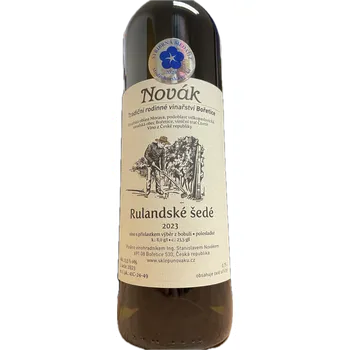Víno Rulandské šedé 2023, výběr z bobulí, Rodinné vinařství Novák Bořetice, polosladké