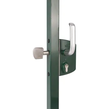 Pohon brány zámkový set LOCINOX® LSKZ U2L pro posuvné brány, stříbrná ZILV - komplet zámková krabice - kazeta, zámek, Al klika, zámková vložka, určeno pro čtvercový profil 80 x 80 mm, volitelná barva RAL, možnost instalace horizontálně i vertikálně