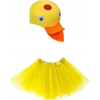 Karnevalový kostým SUPER Sada Kostým Kačenka Kachna Tutu Žlutá 30 cm Čepice 2el MK521