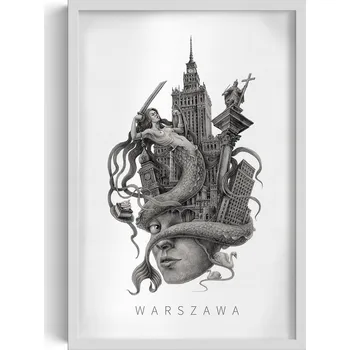 Obraz Dekorativní nástěnný obraz do pokoje Černobílý Město Varšava 40x60 cm