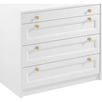 Komoda Komoda REL K4S | 90 cm | bílá | lamino o síle 18 mm + ozdobné MDF lišty 18 mm