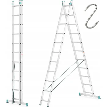 Žebřík Profesionální hliníkový Žebřík ALOSS výsuvný 2x11 TUV 150 kg