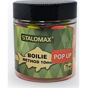 Boilies STALOMAX POP UP plovoucí kuličky FLUO 10mm HALIBUT 75 Ml