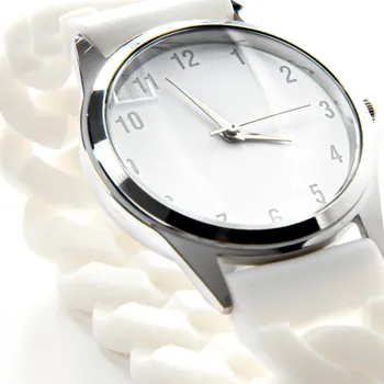 Hodinky 3Pagen Hodinky s pružným řemínkem/kov stříbrné barvy bílá/stříbrná Hodinky průměr 3,8 cm