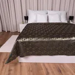 Sametový přehoz na postel Isabela IBL-012 Rose Gold trojúhelníky na hnědém 140x200 cm