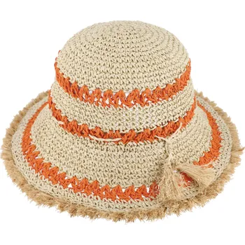 Klobouk Fiebig - Headwear since 1903 Dámský letní oranžový klobouček Cloche s malou krempou a s třásněmi od Fiebig Velikost: Unisize (S-XL)