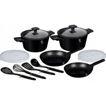 Sada nádobí Sada hrnců Berlinger Haus MONACO BLACK MAT hliníková 12 ks