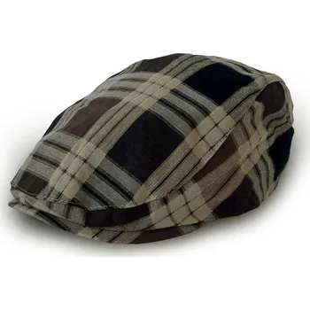 Čepice Pánská bekovka v károvaném vzoru, VELIKOST L/XL