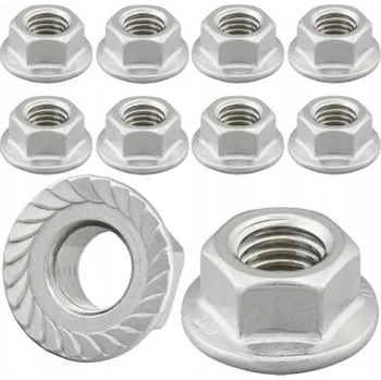 Matice Šestihranná matice s přírubou - M8 - 10 Ks - pozinkovaná - metrická