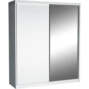 Šatní skříň Šatní skříň MACI | 208 cm | se zrcadlem | bílá