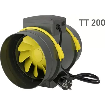 Domácí ventilátor Garden Highpro TT 200 mm, 2 rychlosti - 830/1040m3, ventilátor (Ventilátor do potrubí HIGHPRO TT 200 o průměru 200mm s kuličkovými ložisky, která prodlouží životnost ventilátoru. Tichý chod, vysoký tlak, přepínač na 2 rychlosti.)