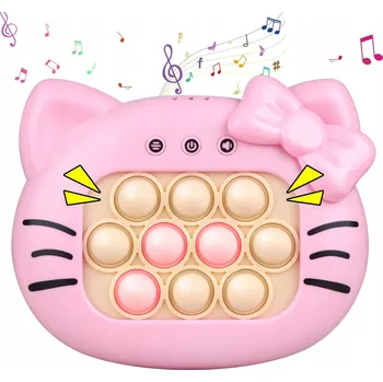 Pop It Senzorická Hra LED Růžová Kočka | Hračka Pro Děti Vzdělávací