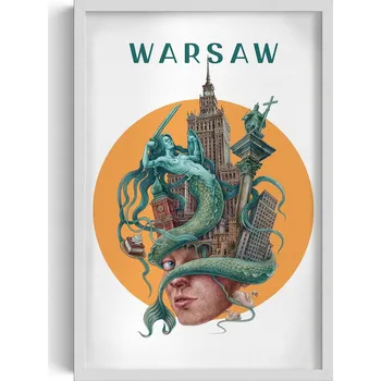 Obraz Obraz v rámu na zeď Varšava Siréna, PKiN, Sloup Zikmunda, VZka 40x60 cm