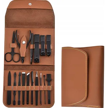 PROFESIONÁLNÍ SADA NÁŘADÍ PRO MANIKÚRU A PEDIKÚRU NEHTŮ 16 DÍLŮ V POUZDRO