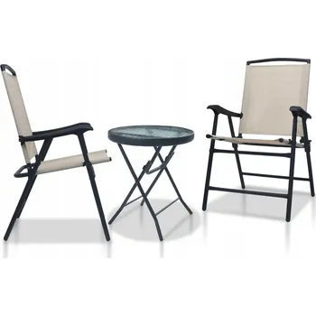 Zahradní sestava Sada zahradního nábytku kovová VidaXL černá 3 ks