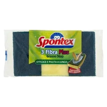Utěrka Houbička do kuchyně Spontex 3 Fíbr Plus, 3 ks