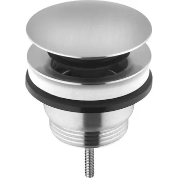 Instalatérský materiál Sapho MINIMAL umyvadlová výpust 5/4“, click-clack, velká krytka, nerez mat MI059