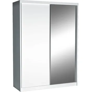 Šatní skříň Šatní skříň MACI II | 180 cm | se zrcadlem | bílá