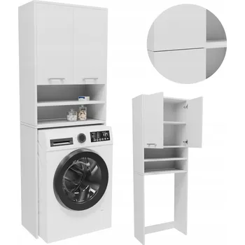 Koupelnový nábytek Koupelnová skříňka FIN1802DBIA bílá skříňka nad pračku stojící regál / sloupek