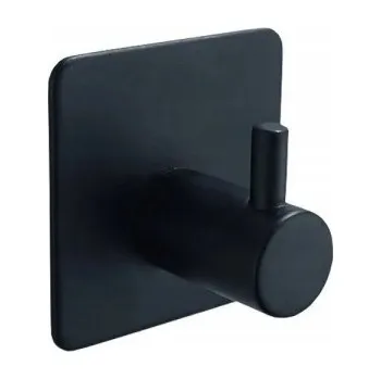 Věšák Háček věšák samolepicí bez vrtání ocelový ČERNÝ MATNÝ ČTVERCOVÝ