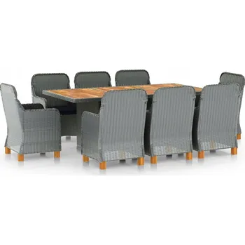 Zahradní nábytková souprava dřevo VidaXL černá 9 ks