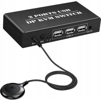 KVM přepínač DisplayPort KVM přepínač, 2 porty, 4K 60 Hz