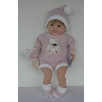 Panenka Realistická panenka Růženka s nápletem medvídka na bříšku od španělské firmy Marina & Pau (Rosie Teddy - 45 cm - baleno v sáčku)