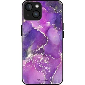 Pouzdro na mobilní telefon iSaprio MagSafe lesklé pouzdro - Apple iPhone 15 - Purple Marble 10 (Lesklé MagSafe pouzdro iSaprio pro Apple iPhone 15 - Purple Marble 10 - tvrzený skleněný obal a ochranný kryt s elegantním designem a měkkými boky)