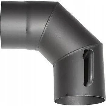 Kouřovod Koleno HS.K 090/130/1,5 mm, s klapkou, kouřovod, kouřové kominové koleno na s