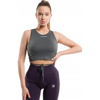 Dámské tričko Dámské tréninkové tílko Gym Glamour Zavazovací stříbrnošedé XS