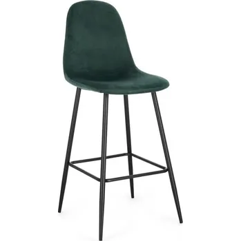 Barová židle BIZZOTTO Barová židle NEW IRELIA zelená se sametovým efektem