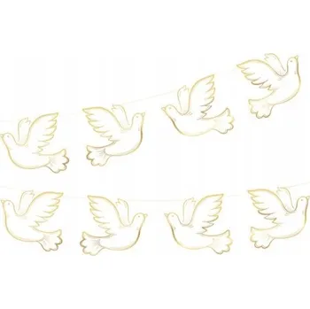 Girlanda Holubice Dekorace Banner na První Svaté Přijímání Křest 180 cm