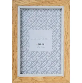 Rám na obraz Dřevěný 10x15 WD10, hnědo-bílý