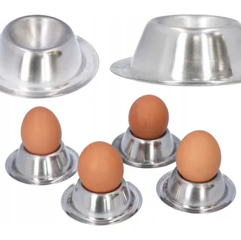 Sklenice Kieliszek do jajek podstawka na jajko stalowy 4 ks.