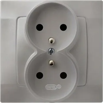 Elektrická zásuvka Stříbrná nástěnná Elektrická Zásuvka Ospel