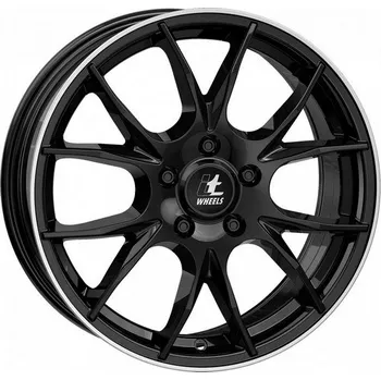 Alu kolo Alu kola ITWHEELS kira gloss black polished lip - černé, leštěný límec 8x18" 5x108 ET52 63,4